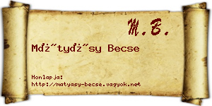 Mátyásy Becse névjegykártya